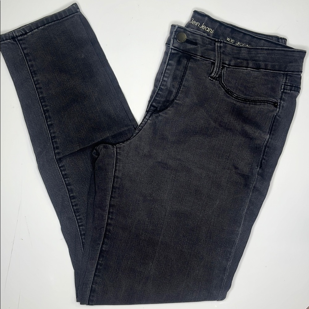 Calvin Klein Jeans Grey Wash Denim Stretch Skinny Leg Legging Cotton Elastic W30